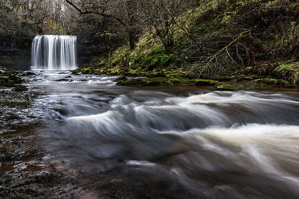 Sgwd yr Eira waterfall, Pontneddfechan, Waterfall country, Brecon Beacons, Powys, Wales