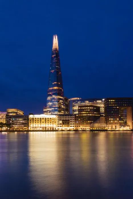 Framed Print : The Shard reflecting in the River Thames before sunrise, London, England, United Kingdom, Europe