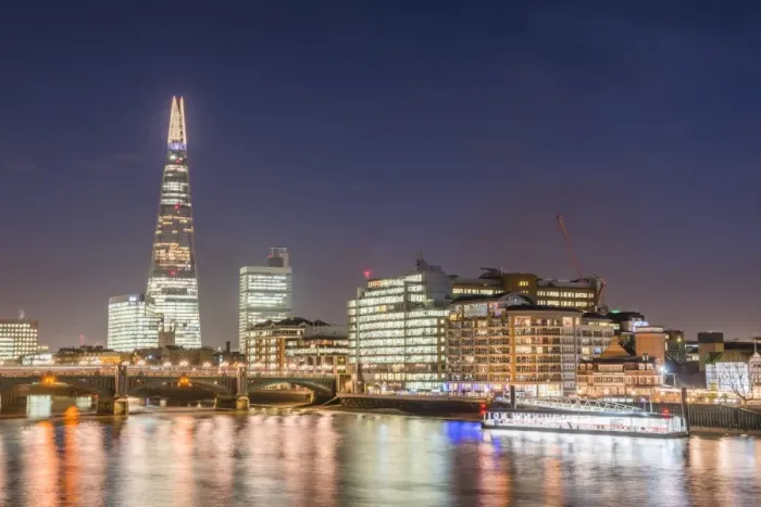 Framed Print : The Shard and the River Thames at night, London Borough of Southwark, London, England Framed Print : The Shard and the River Thames at night, London Borough of Southwark, London, England