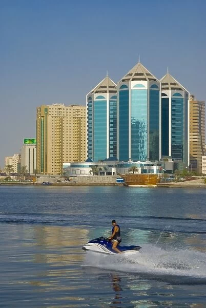 Sharjah Creek skyline, Sharjah, United Arab Emirates (U
