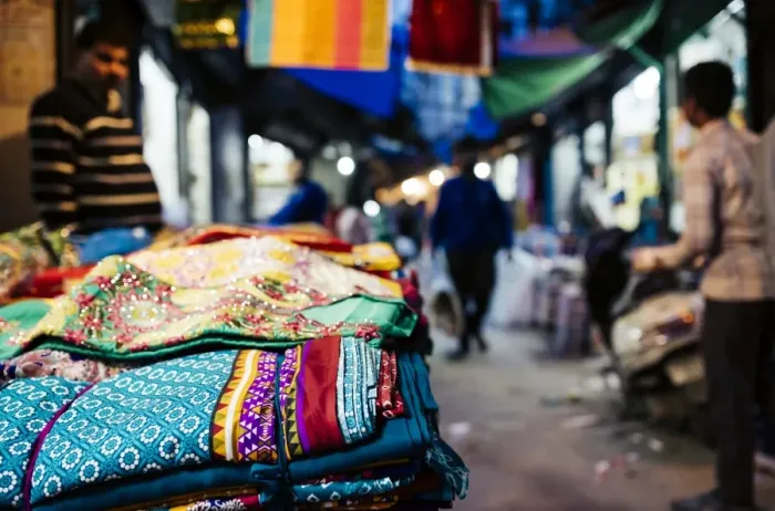 Framed Print : Shastri Textiles Market at night, Amritsar, Punjab, India, Asia Framed Print : Shastri Textiles Market at night, Amritsar, Punjab, India, Asia