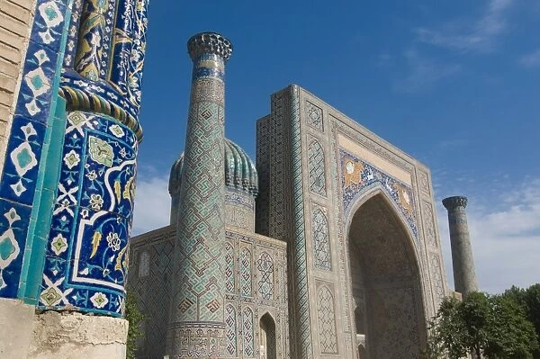 Sher Dor Medressa at the Registan, UNESCO World Heritage Site, Samarkand