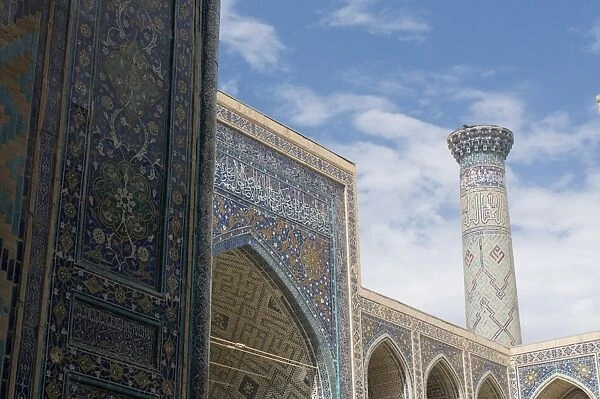 Sher Dor Medressa at the Registan, UNESCO World Heritage Site, Samarkand