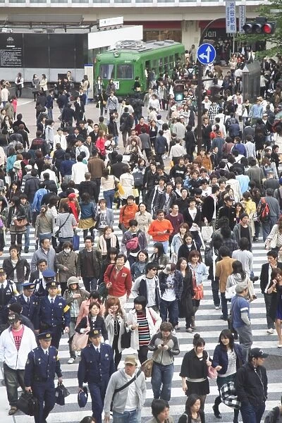 Shibuya Crossing, worlds busiest crosswalk, Shibuya, Tokyo, Japan, Asia