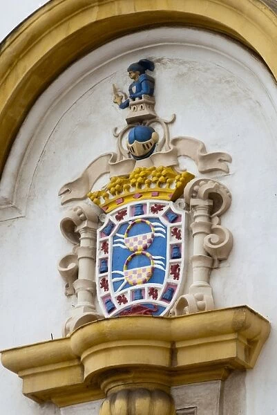 Shield of the city of Melilla on the bullring, Melilla, Spain, Spanish North Africa