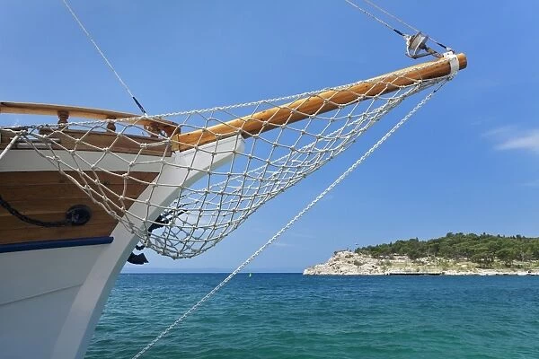 Ships hull and blue sea, Makarska, Makarska Riviera, Dalmatia, Croatia, Europe