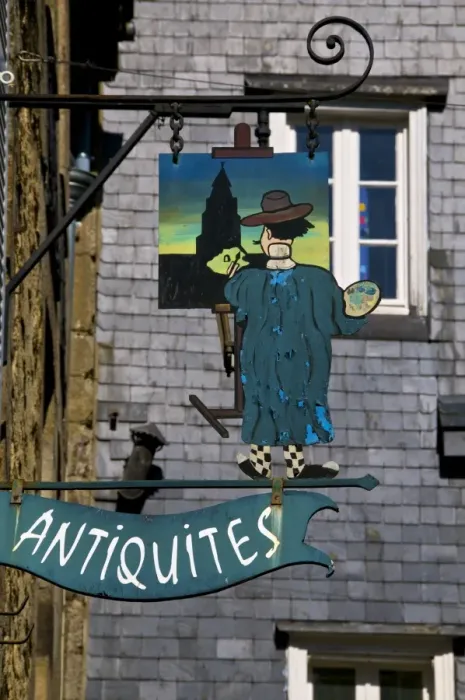 Framed Print : Shop sign for a painters studio, Dinan, Brittany, France, Europe Framed Print : Shop sign for a painters studio, Dinan, Brittany, France, Europe