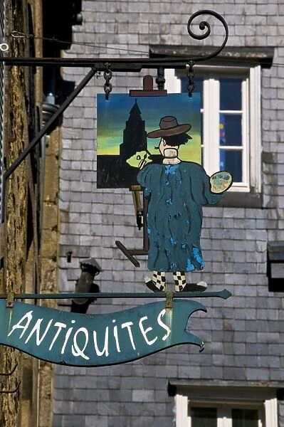 Shop sign for a painters studio, Dinan, Brittany, France, Europe