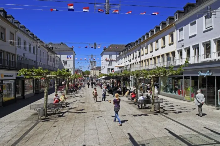 Framed Print : Shopping street Franzstravue, Saarlouis, Saarland, Germany, Europe Framed Print : Shopping street Franzstravue, Saarlouis, Saarland, Germany, Europe