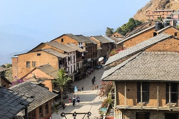 Shops and cafes in Bandipur main street, Tanahun district, Nepal, Asia