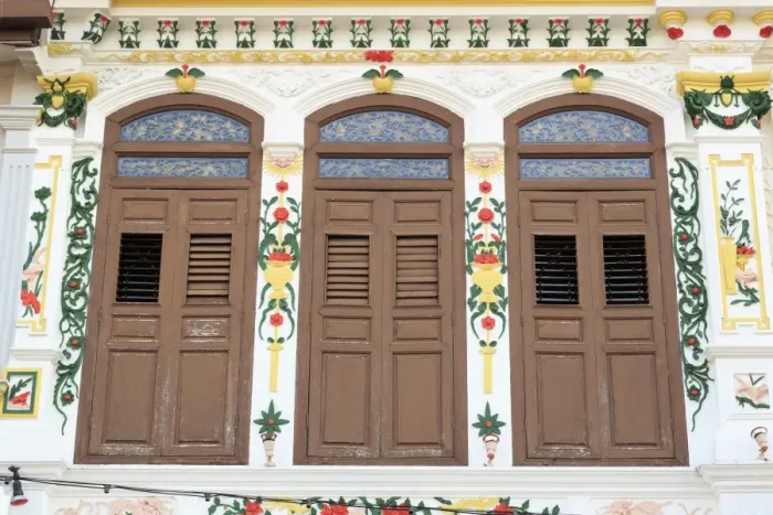 Framed Print : Shutters on Jonker Street, Melaka (Malacca), Malaysia, Southeast Asia, Asia