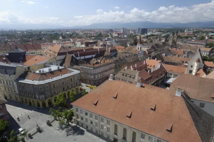 Framed Print : Sibiu from the Evangelical Cathedral tower, Sibiu, Transylvania, Romania, Europe Framed Print : Sibiu from the Evangelical Cathedral tower, Sibiu, Transylvania, Romania, Europe