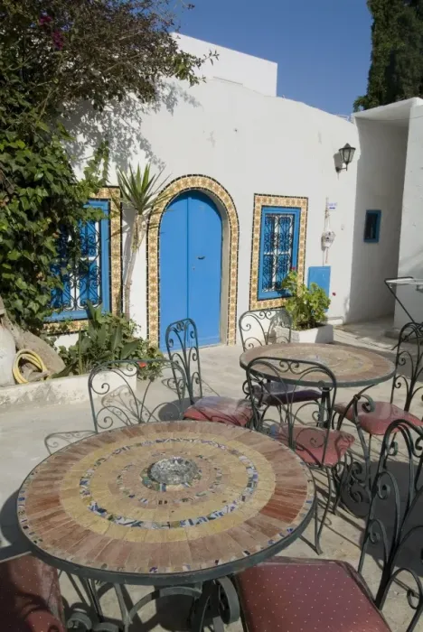 Framed Print : Sidi Bou Fares Hotel courtyard Framed Print : Sidi Bou Fares Hotel courtyard