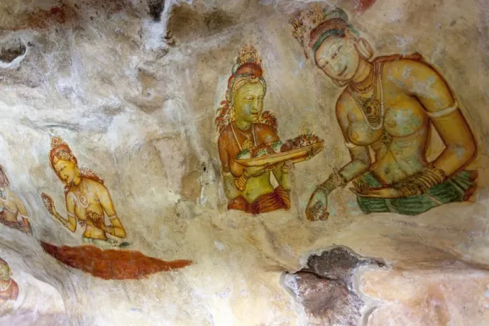 Framed Print : Sigiriya (Lion Rock) frescoes or ancient wall paintings, UNESCO World Heritage Site, Sri Lanka, Asia Framed Print : Sigiriya (Lion Rock) frescoes or ancient wall paintings, UNESCO World Heritage Site, Sri Lanka, Asia