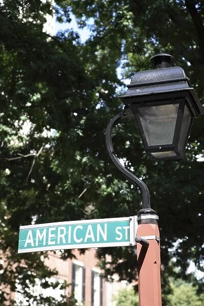 Sign for American Street in Philadelphia, Pennsylvania, United States of America