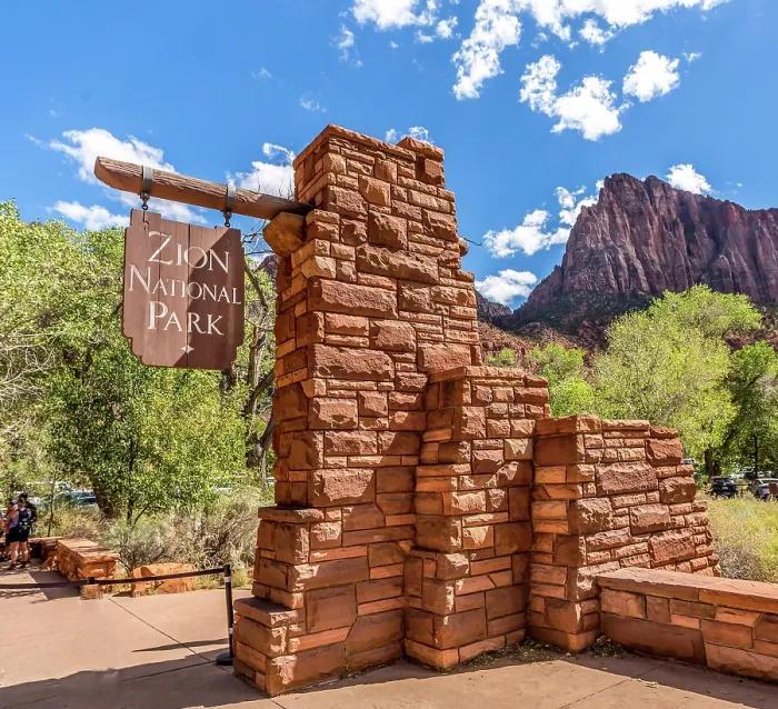Framed Print : Sign at the entrance to the Zion National Park at Springdale, Utah, USA Framed Print : Sign at the entrance to the Zion National Park at Springdale, Utah, USA