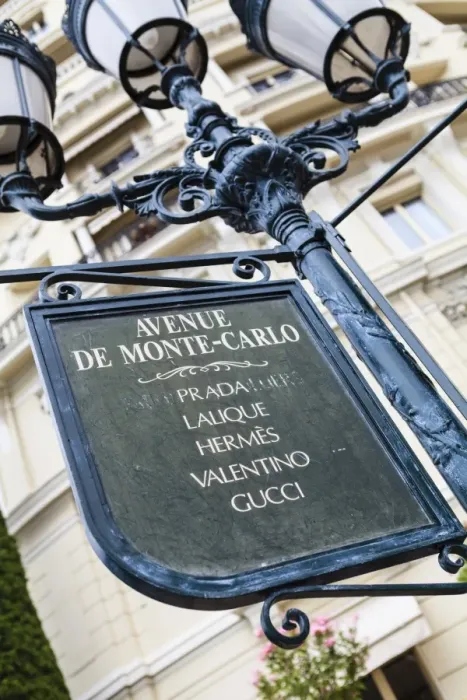 Framed Print : Sign for exclusive shops, Monaco-Ville, Monaco, Europe Framed Print : Sign for exclusive shops, Monaco-Ville, Monaco, Europe