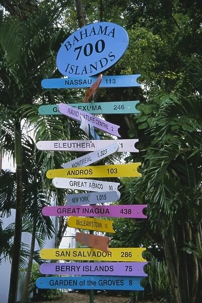 Signpost, Freeport, Grand Bahama, Bahamas, Central America