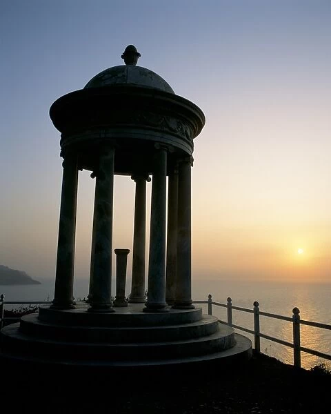 Silhouette of marble mirador at sunset