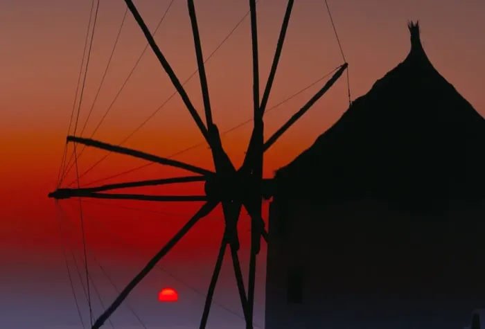 Framed Print : Silhouette of windmill at sunset Framed Print : Silhouette of windmill at sunset