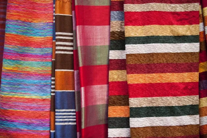 Framed Print : Silk fabrics, Medina, Fez, Morocco, North Africa, Africa Framed Print : Silk fabrics, Medina, Fez, Morocco, North Africa, Africa