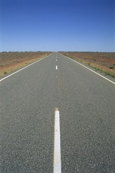 The empty Silver City Highway near Broken Hill in New South Wales, Australia, Pacific