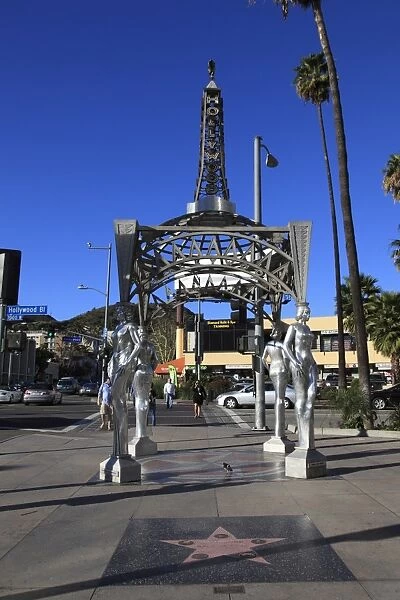 Silver Four Ladies of Hollywood Gazebo, Hollywood Walk of Fame, Hollywood Boulevard, Hollywood, Los Angeles, California, United States of America, North America