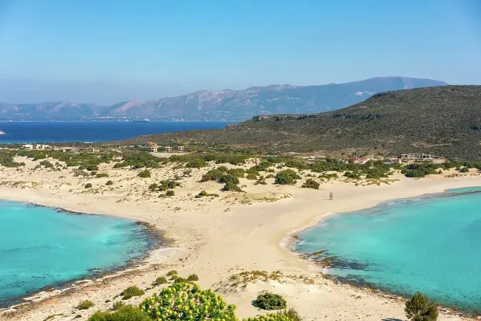 Framed Print : Simos beach with turquoise water, Elafonisos island, Greece Framed Print : Simos beach with turquoise water, Elafonisos island, Greece