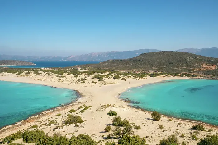 Framed Print : Simos beach with turquoise water, Elafonisos island, Greece Framed Print : Simos beach with turquoise water, Elafonisos island, Greece
