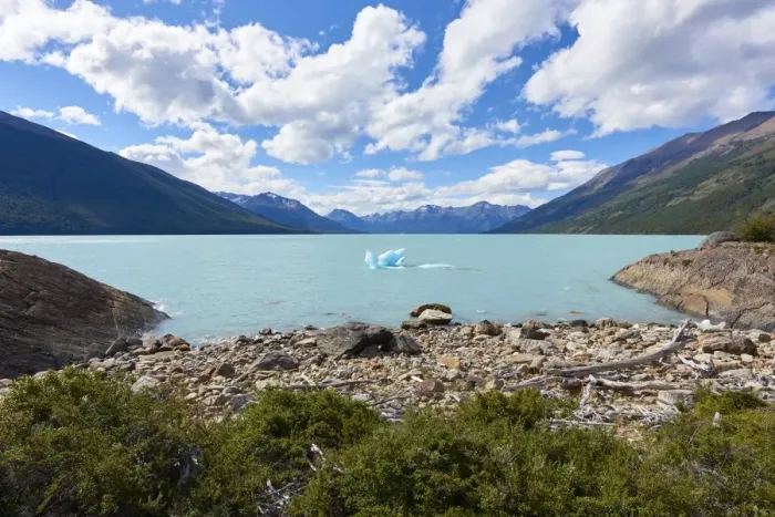 Framed Print : A single iceberg floating near the shore in Lago Argentino near Perito Moreno Glacier Framed Print : A single iceberg floating near the shore in Lago Argentino near Perito Moreno Glacier