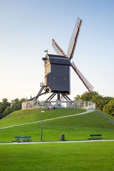 Sint-Janshuis Mill (Sint-Janshuismolen) windmill in the Kruisvest park, Bruges (Brugge)