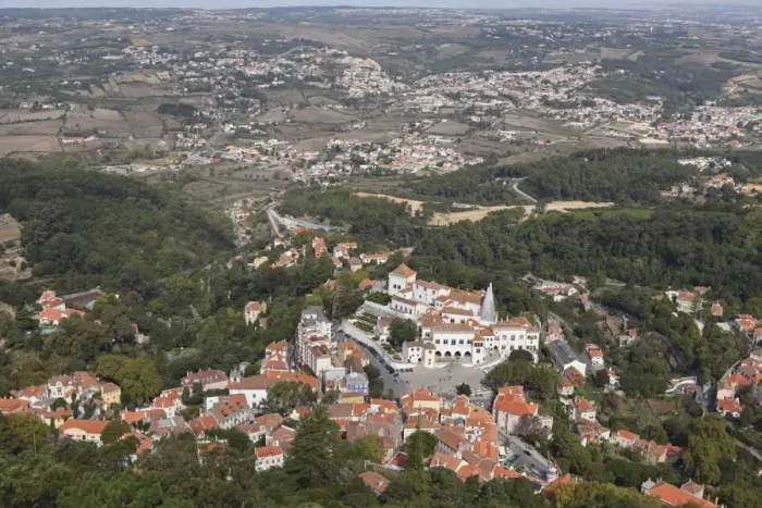 Framed Print : Sintra National Palace (Palacio Nacional) dominates the centre of the town in Sintra Framed Print : Sintra National Palace (Palacio Nacional) dominates the centre of the town in Sintra