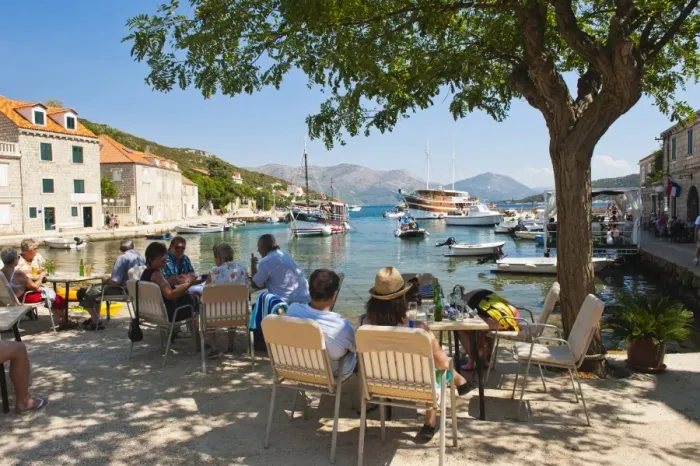 Framed Print : Sipan Island tourists, Elaphiti Islands (Elaphites), Dalmatian Coast, Adriatic, Croatia, Europe Framed Print : Sipan Island tourists, Elaphiti Islands (Elaphites), Dalmatian Coast, Adriatic, Croatia, Europe