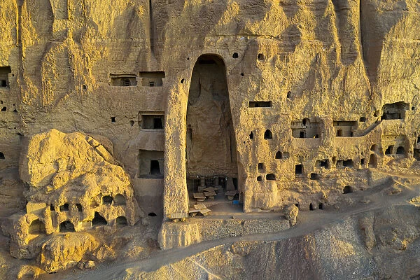 The site of the great Buddhas in Bamyan (Bamiyan), taken in 2019, post destruction