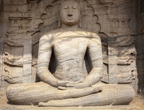 Sitting Buddha, Gal Vihara, Polonnaruwa, UNESCO World Heritage Site, Sri Lanka, Asia