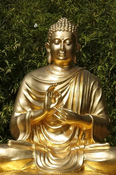Sitting Buddha statue, Sainte-Foy-Les-Lyon, Rhone, France, Europe