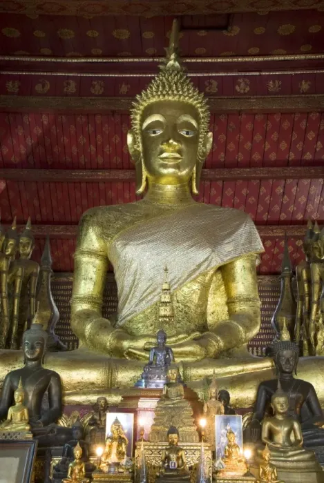 Framed Print : Sitting Buddha, Wat Mai Complex, Luang Prabang, Laos, Indochina, Southeast Asia, Asia Framed Print : Sitting Buddha, Wat Mai Complex, Luang Prabang, Laos, Indochina, Southeast Asia, Asia
