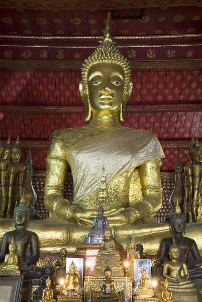 Sitting Buddha, Wat Mai Complex, Luang Prabang, Laos, Indochina, Southeast Asia, Asia