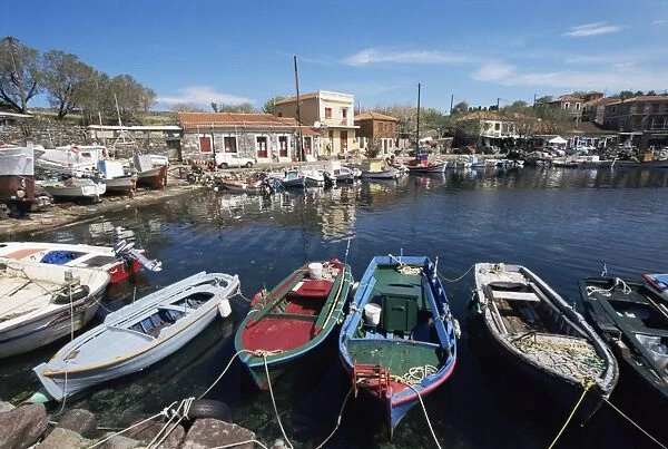 Skala Polichnitos boats and harbour