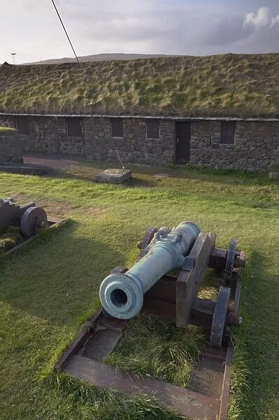 Skansin fort, old fort guarding Torshavn and its harbour (old brass cannons