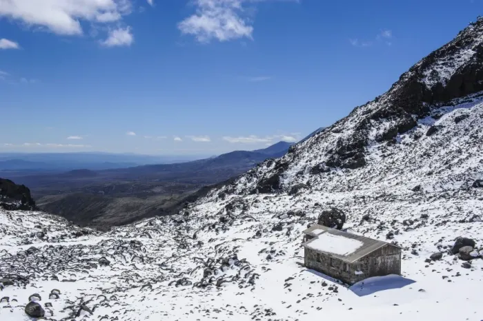 Framed Print : Ski cottage on Mount Ruapehu, Tongariro National Park, UNESCO World Heritage Site, North Island, New Zealand, Pacific Framed Print : Ski cottage on Mount Ruapehu, Tongariro National Park, UNESCO World Heritage Site, North Island, New Zealand, Pacific