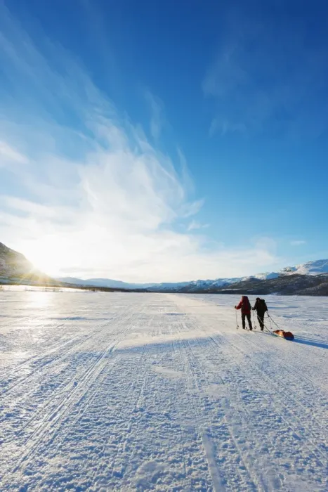 Framed Print : Ski touring on Kungsleden (The Kings Trail) frozen lake, Abisko National Park, Helsinki, Finland, Scandinavia, Europe Framed Print : Ski touring on Kungsleden (The Kings Trail) frozen lake, Abisko National Park, Helsinki, Finland, Scandinavia, Europe