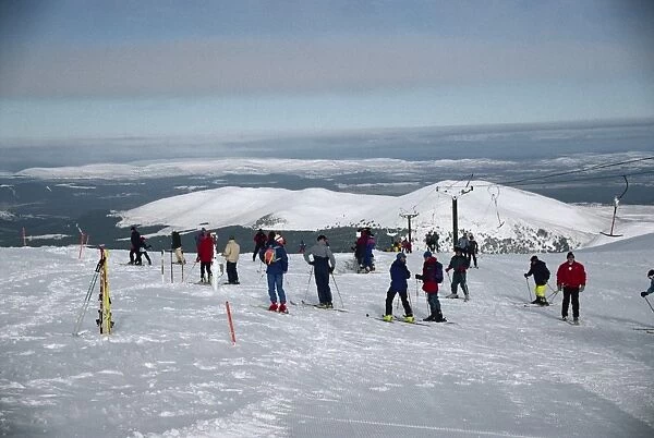 Skiers on the slopes of Aviemore