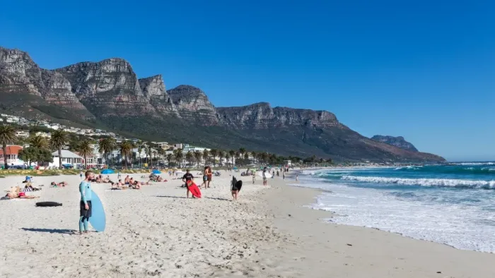 Framed Print : Skimboarders waiting for a wave on a sunny day at Camps Bay beach, Cape Town, Western Cape Framed Print : Skimboarders waiting for a wave on a sunny day at Camps Bay beach, Cape Town, Western Cape
