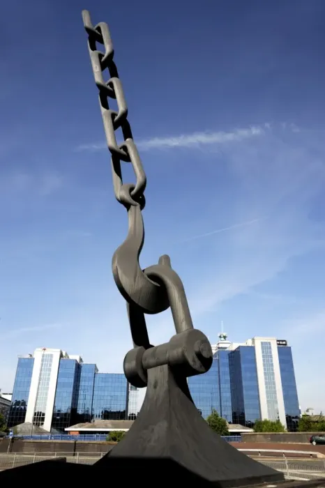 Framed Print : Sky Hook sculpture, Trafford Park, Manchester, England, United Kingdom, Europe Framed Print : Sky Hook sculpture, Trafford Park, Manchester, England, United Kingdom, Europe