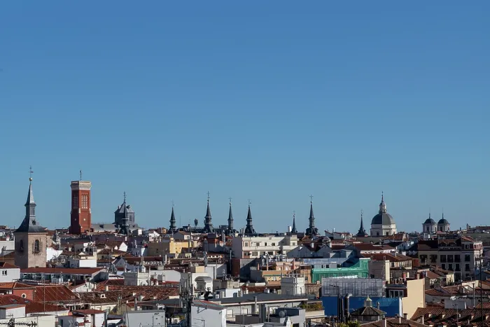 Framed Print : Skyline of the capital city of Madrid, Spain Framed Print : Skyline of the capital city of Madrid, Spain