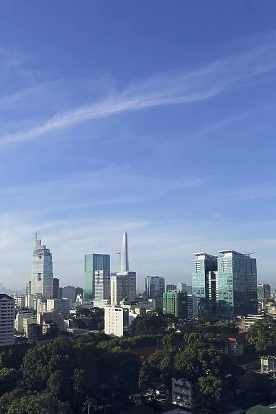 The skyline of the downtown area, including the Bitexco Tower, Ho Chi Minh City (Saigon), Vietnam, Indochina, Southeast Asia, Asia