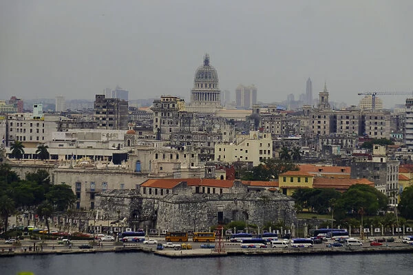 Skyline of Havana featuring the National Capitol Building, Havana, Cuba, West Indies