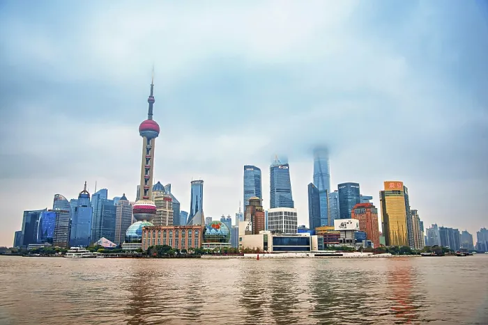 Framed Print : Skyline of Lujiazui on a foggy day in Shanghai, China. Lujiazui is the financial district of Shanghai Framed Print : Skyline of Lujiazui on a foggy day in Shanghai, China. Lujiazui is the financial district of Shanghai