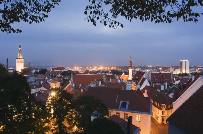 Framed Print : Skyline of Old Town including St. Olav church, UNESCO World Heritage Site Framed Print : Skyline of Old Town including St. Olav church, UNESCO World Heritage Site